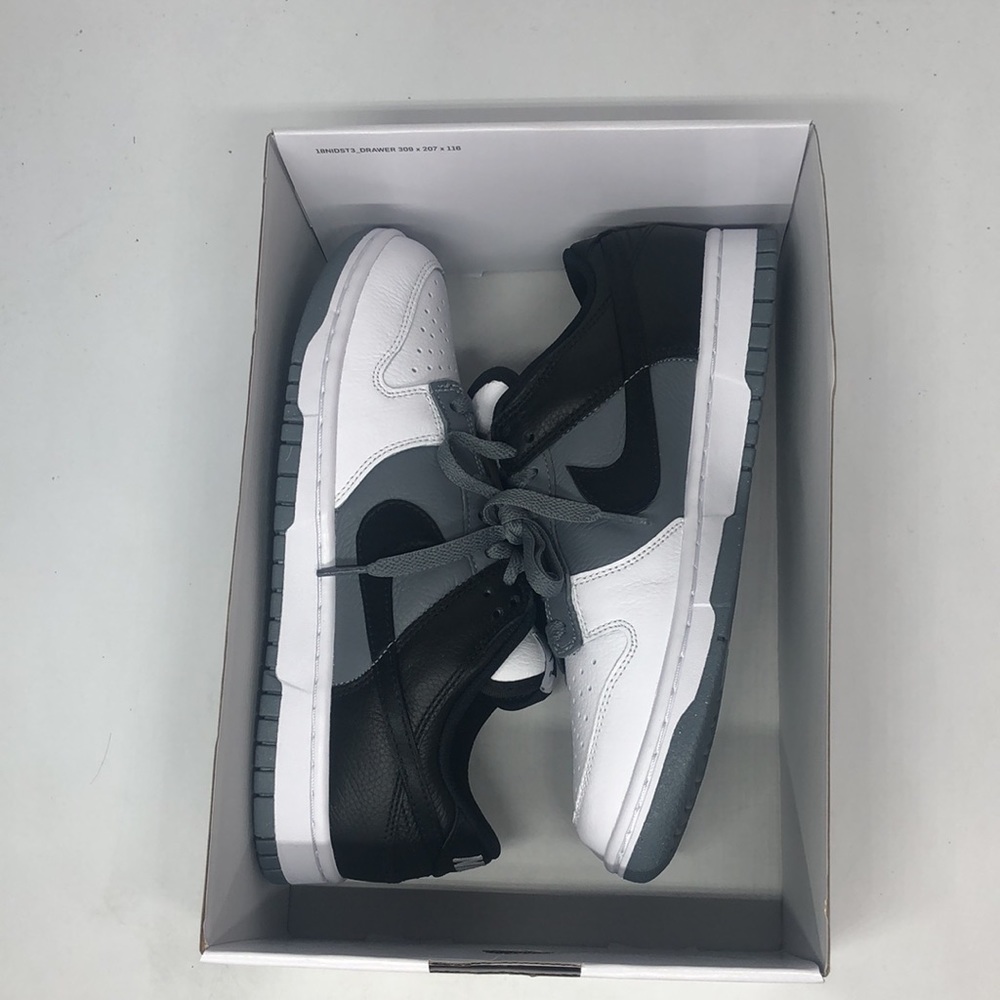 Women’s Nike By You Low Dunk White/Black/Grey FN0569-900 NWB - Picture 6 of 8